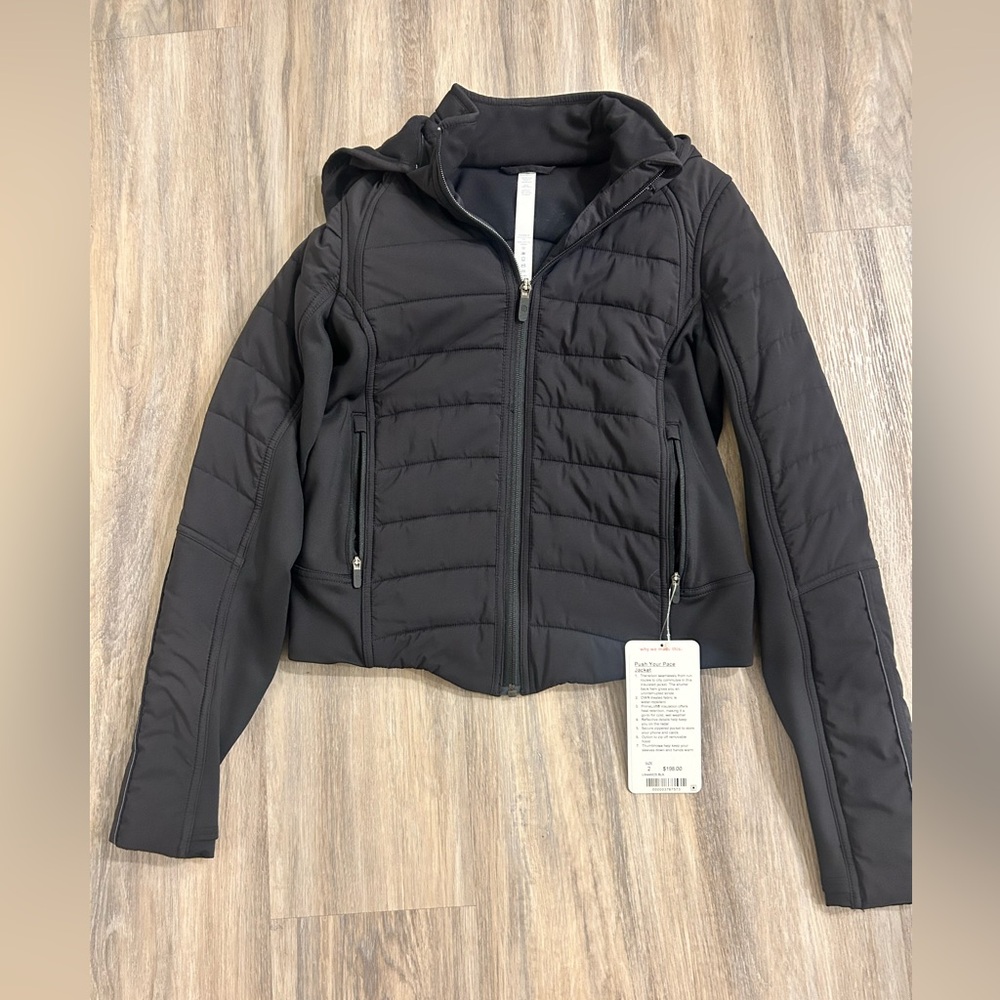 NEW Lululemon Black Jacket - Push your Pace - Size 2